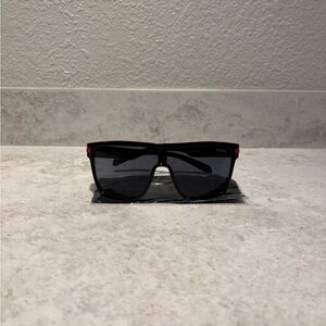 Black Shield Sunglasses with Red Accent